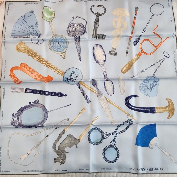 NIB Hermès Nous Sommes Inseparables Scarf 90 Blue - Picture 5 of 10